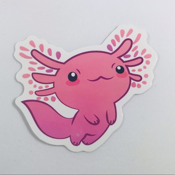 Pink Axolotl Questions Crazy Trending WaterProof Single Decor Accent Sticker - Picture 5 of 5